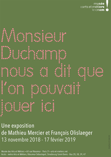 Mathieu Mercier @ Musée Art et Métier, Paris Monsieur Duchamp nous a dit que l’on pouvait jouer ici